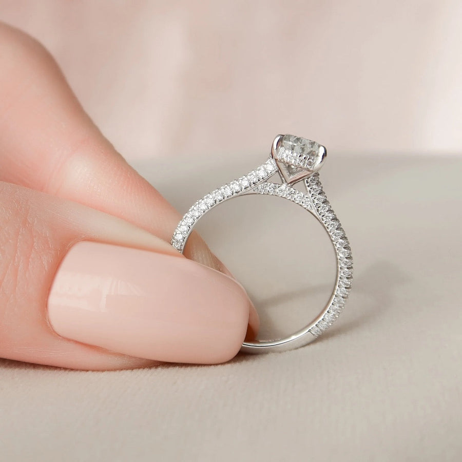  The Rachel Pear Moissanite Ring 18k White Gold 5 Final