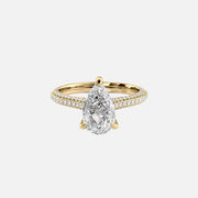  The Rachel Pear Moissanite Ring 18k Yellow Gold 001