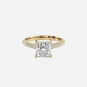 The Rachel Princess Lab Diamond Ring 14k Yellow Gold 001