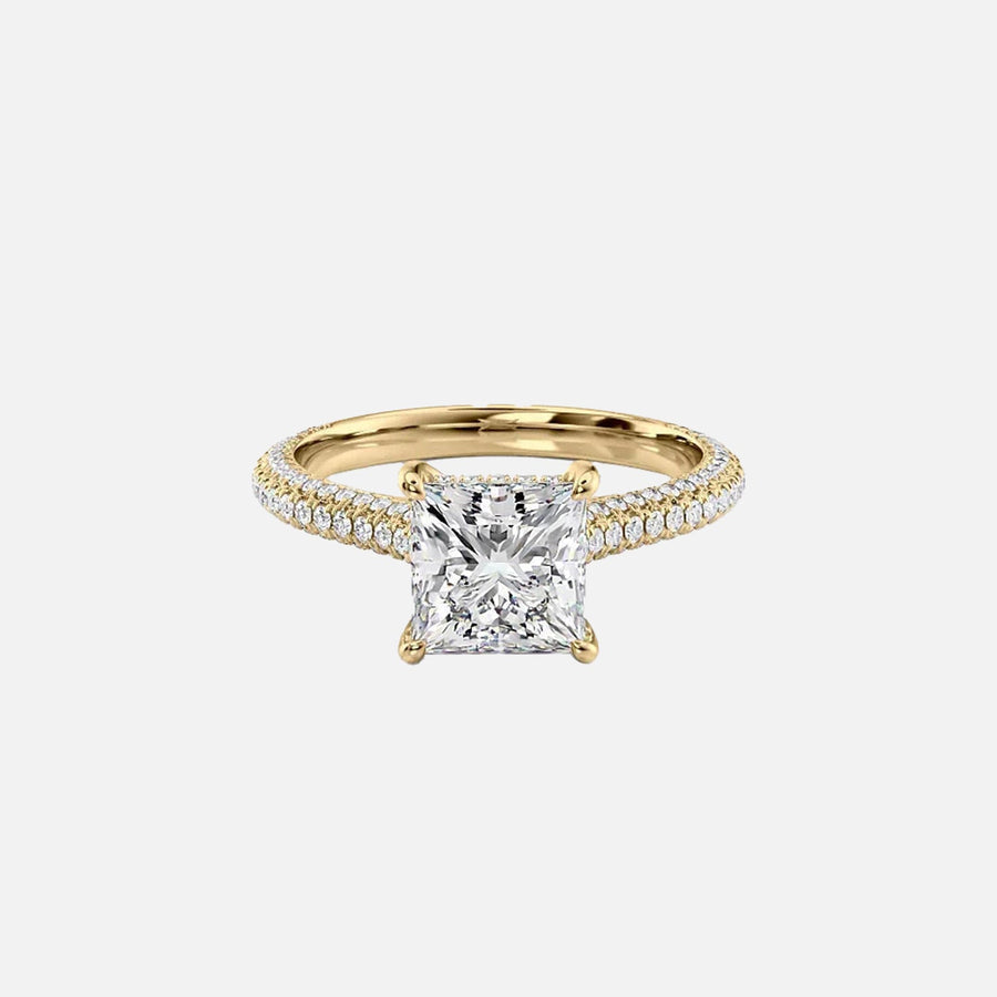 The Rachel Princess Lab Diamond Ring 14k Yellow Gold 001