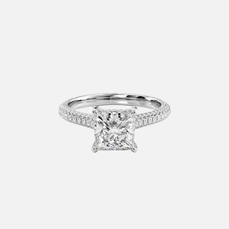  The Rachel Princess Lab Diamond Ring 18k White Gold 001