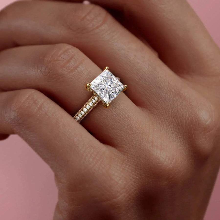  The Rachel Princess Moissanite Ring 18k Yellow Gold 004 Final