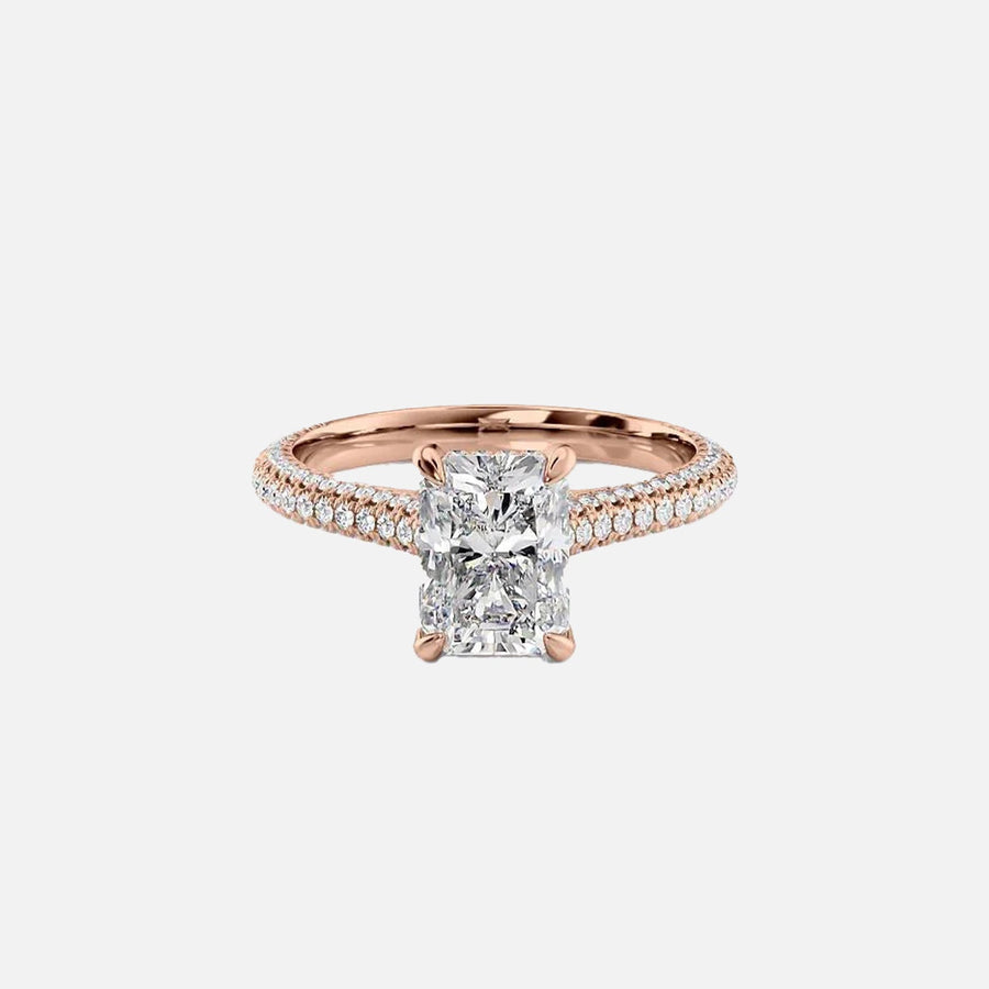 The Rachel Radiant Lab Diamond Ring 14k Rose Gold 001