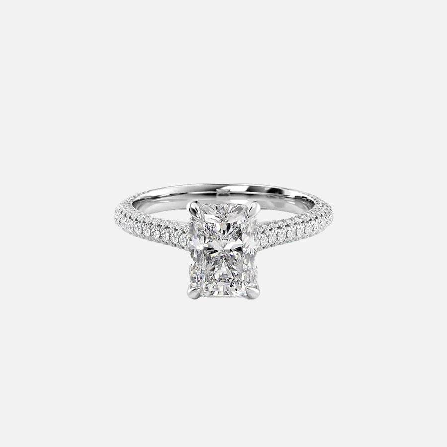  The Rachel Radiant Lab Diamond Ring 14k White Gold 001