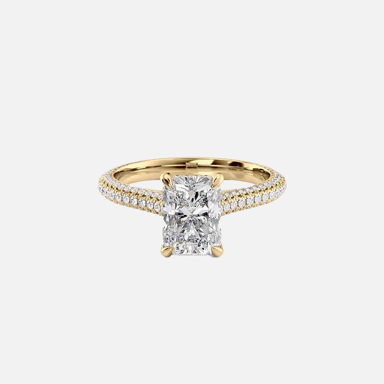 The Rachel Radiant Lab Diamond Ring 14k Yellow Gold 001