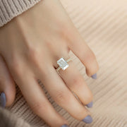  The Rachel Radiant Moissanite Ring 14k Yellow Gold 003