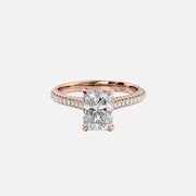  The Rachel Radiant Moissanite Ring 18k Rose Gold 001