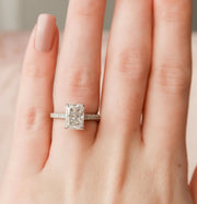  The Rachel Radiant Moissanite Ring 18k White Gold 003