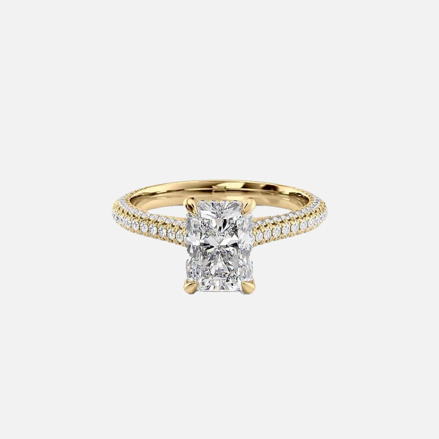  The Rachel Radiant Moissanite Ring 18k Yellow Gold 001
