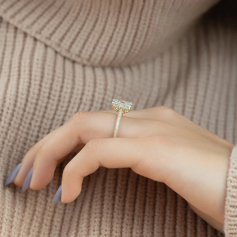  The Rachel Radiant Moissanite Ring 18k Yellow Gold 004