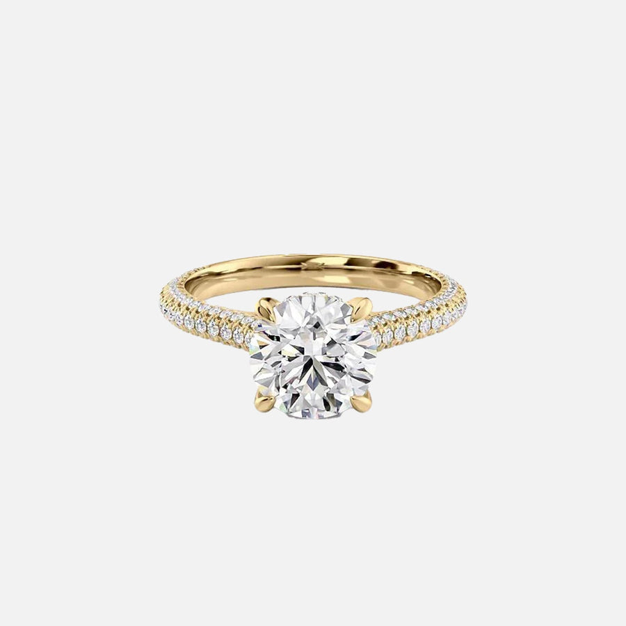 The Rachel Round Lab Diamond Ring 14k Yellow Gold 001