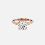  The Rachel Round Lab Diamond Ring 18k Rose Gold 001