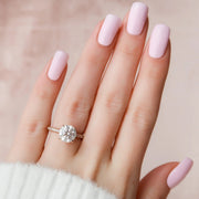  The Rachel Round Moissanite Ring 14k Rose Gold 003
