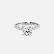  The Rachel Round Moissanite Ring 14k White Gold 001