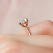 The Rachel Round Moissanite Ring 18k Rose Gold 004