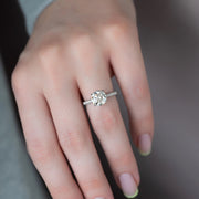  The Rachel Round Moissanite Ring 18k White Gold 003