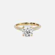  The Rachel Round Moissanite Ring 18k Yellow Gold 001