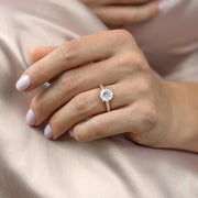  The Rachel Round Moissanite Ring 18k Yellow Gold 003