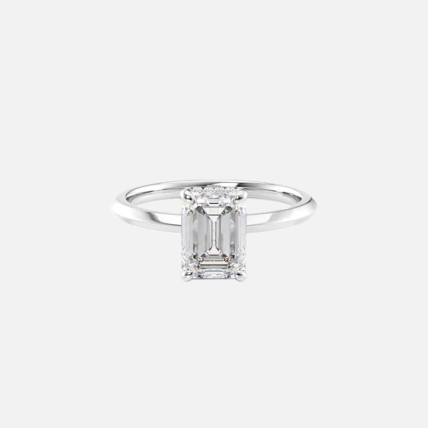 The Razor Emerald Solitaire Moissanite Ring - KNT - Engagement Rings, Wedding Bands & Fine Jewelry