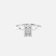  The Razor Kamellie Emerald Moissanite Ring 14k White Gold 001