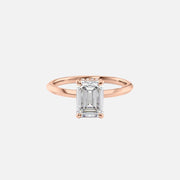  The Razor Kamellie Emerald Moissanite Ring 18k Rose Gold 001
