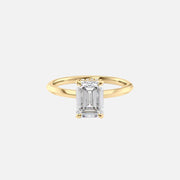  The Razor Kamellie Emerald Moissanite Ring 18k Yellow Gold 001