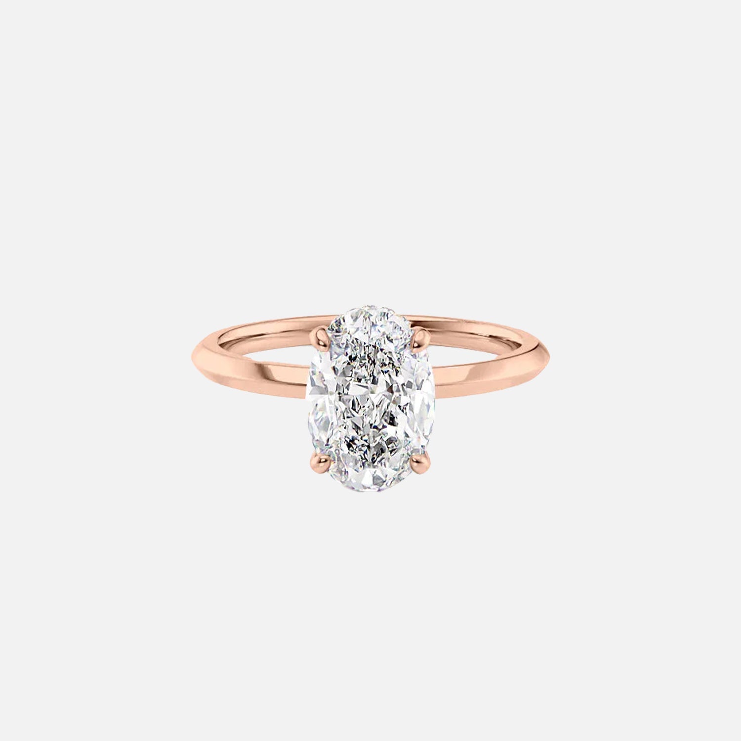  The Razor Kamellie Oval Lab Diamond Ring 14k Rose Gold 001
