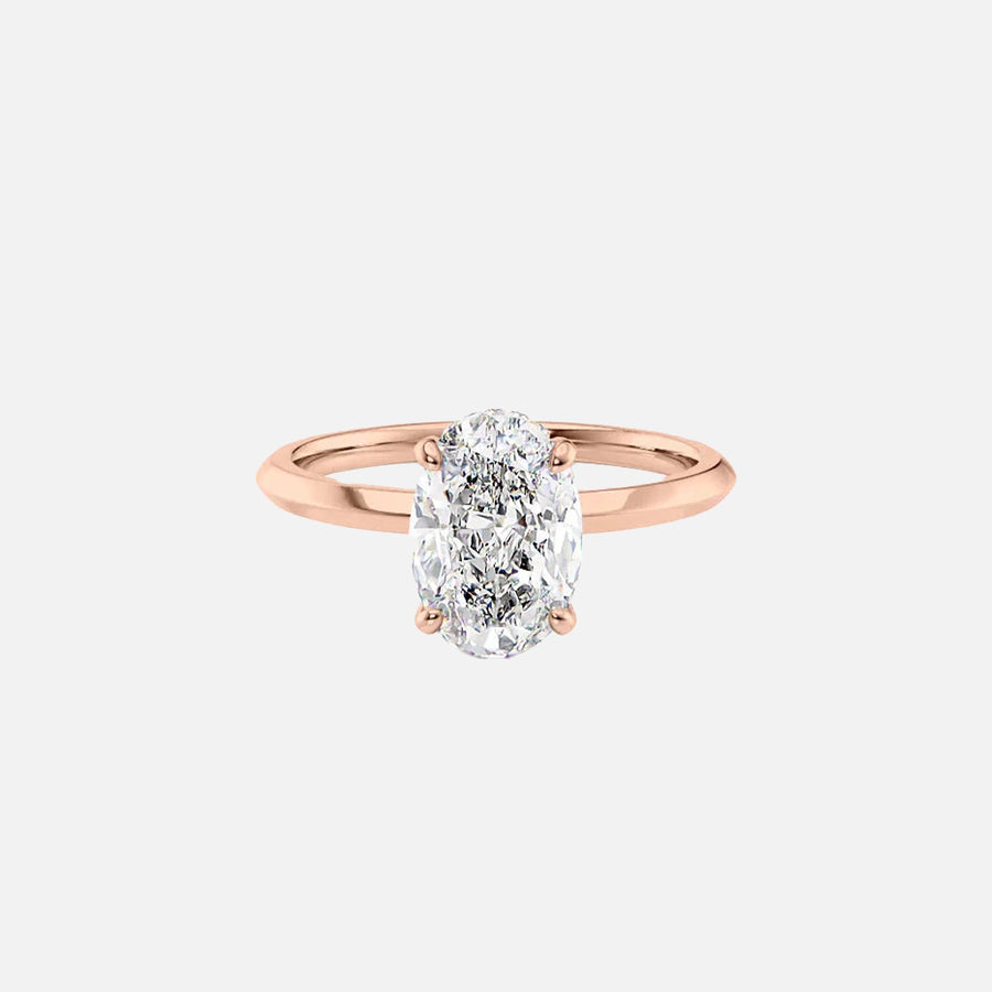  The Razor Kamellie Oval Moissanite Ring 14k Rose Gold 001