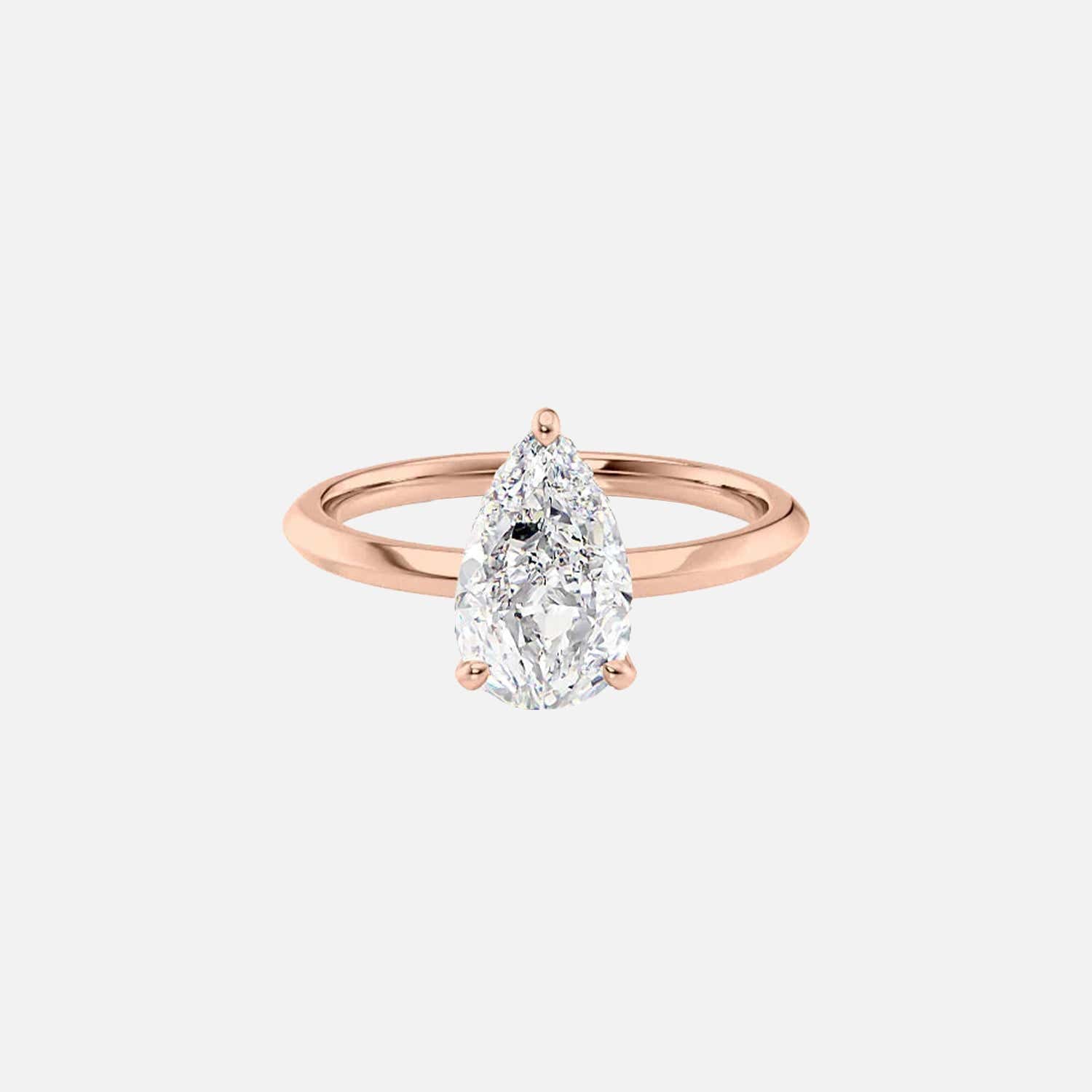  The Razor Kamellie Pear Lab Diamond Ring 14k Rose Gold 001