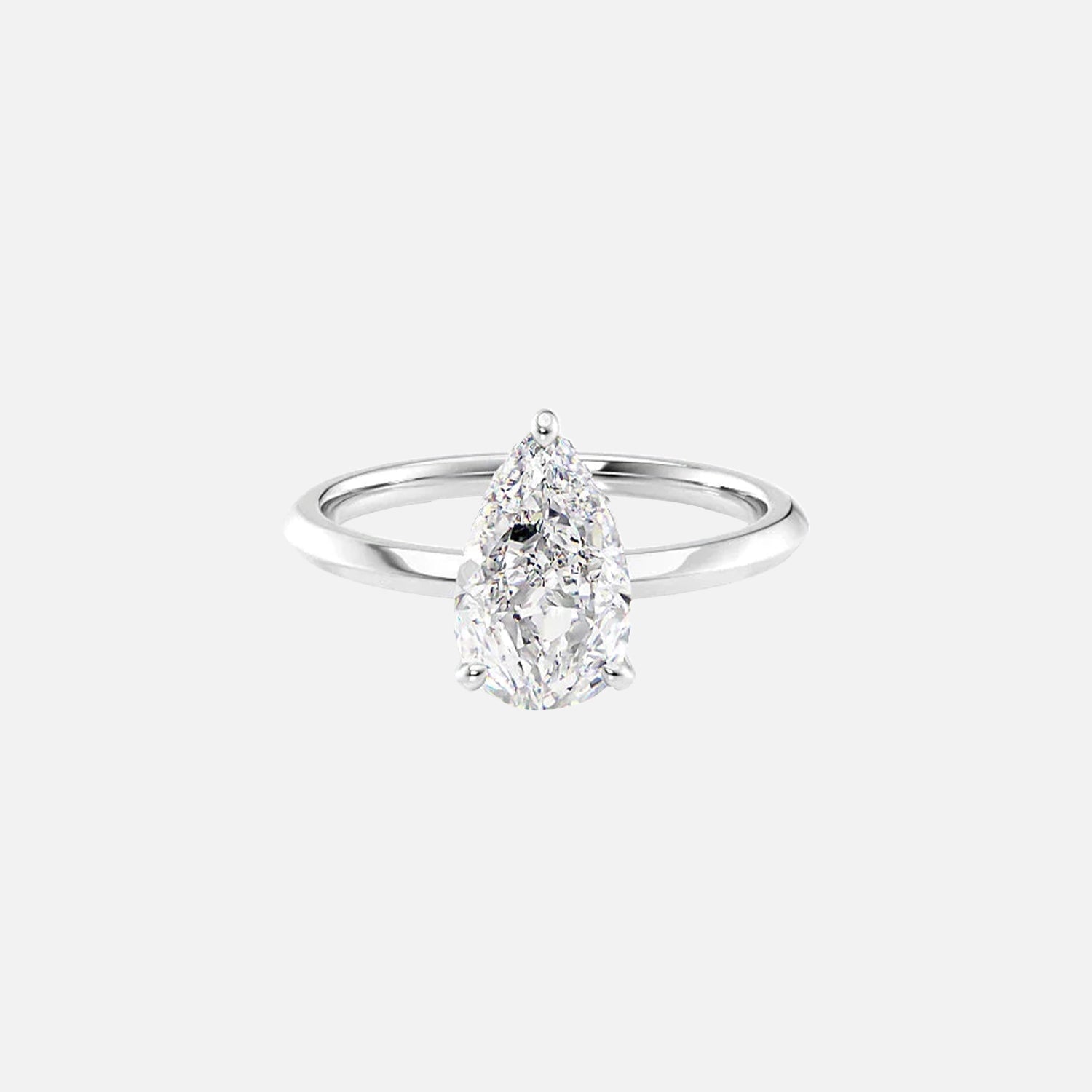  The Razor Kamellie Pear Lab Diamond Ring 14k White Gold 001