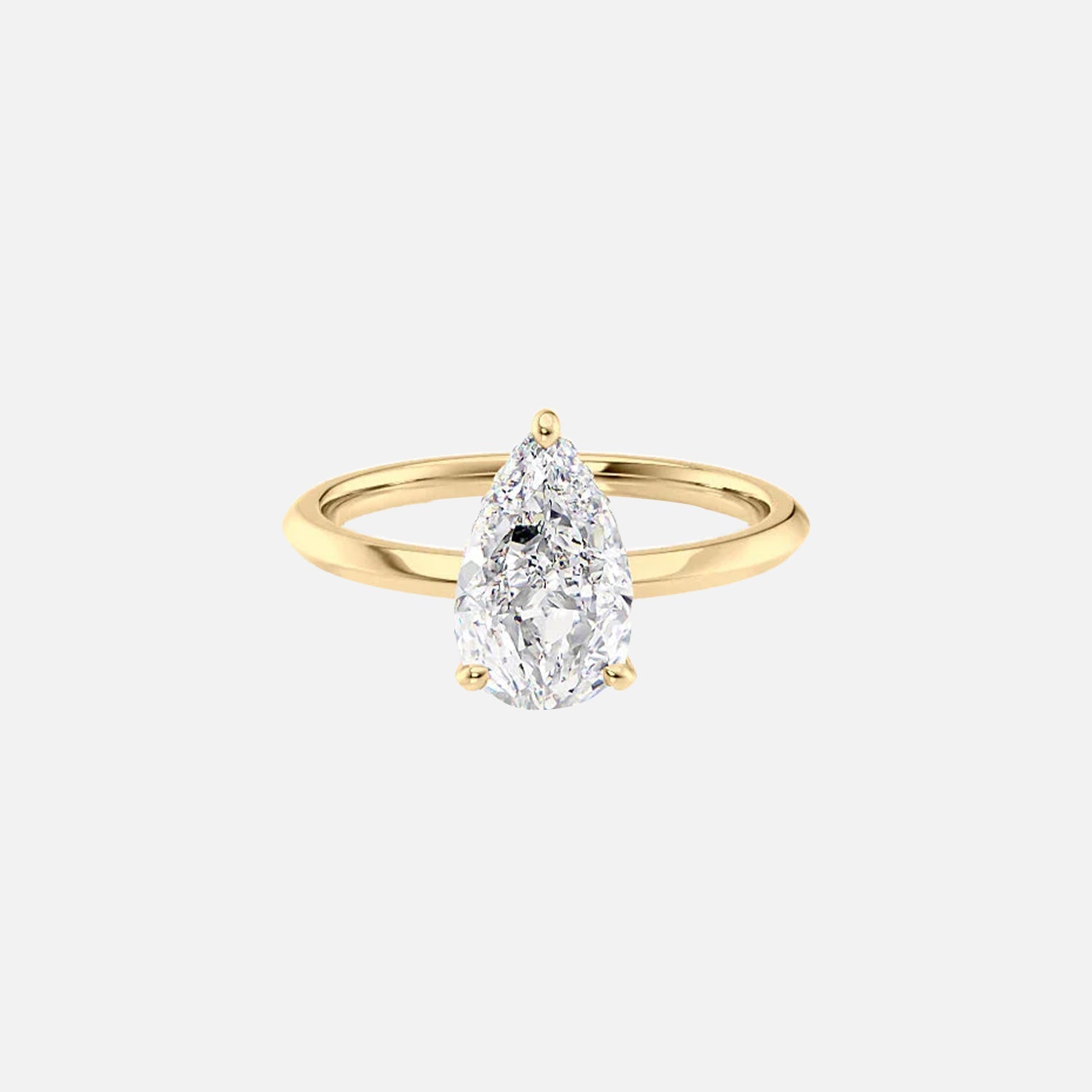 The Razor Kamellie Pear Lab Diamond Ring 14k Yellow Gold 001