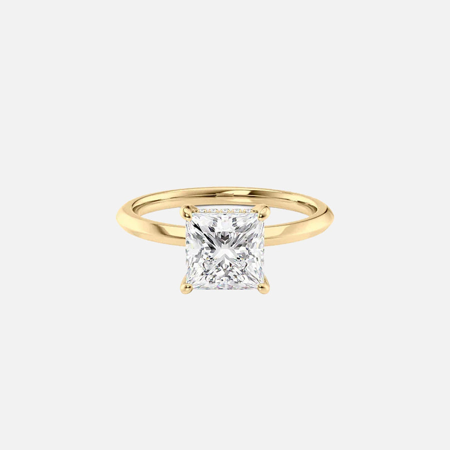  The Razor Kamellie Princess Lab Diamond Ring 18k Yellow Gold 001