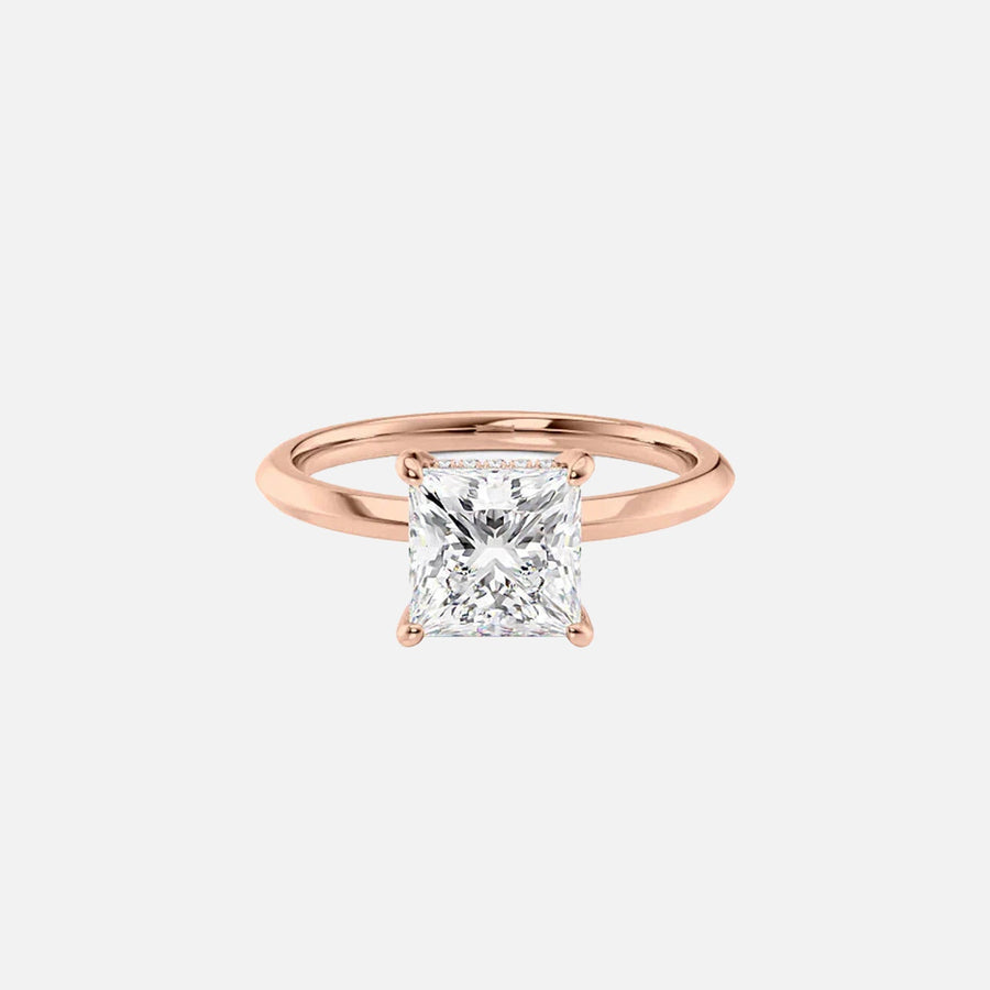  The Razor Kamellie Princess Moissanite Ring 14k Rose Gold 001