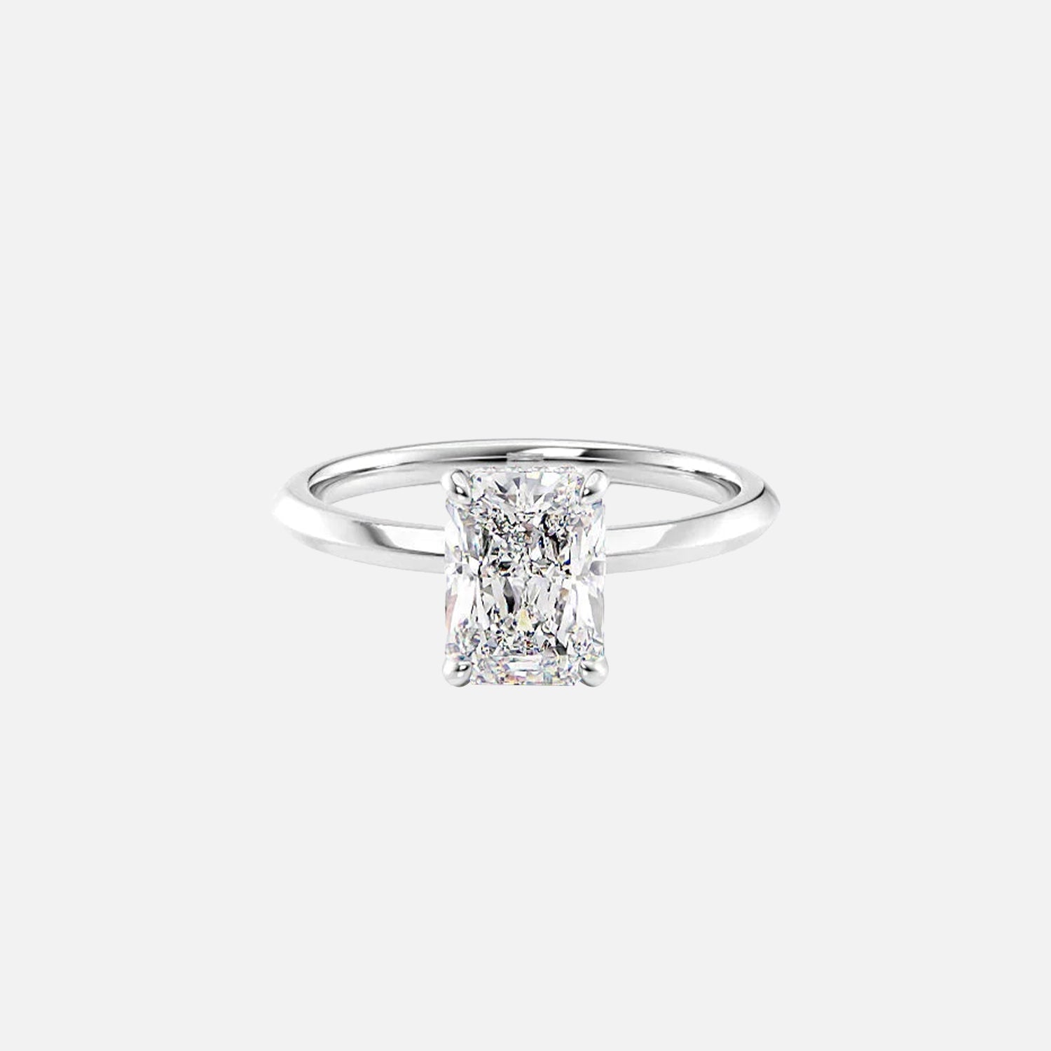  The Razor Kamellie Radiant Lab Diamond Ring 14k White Gold 001