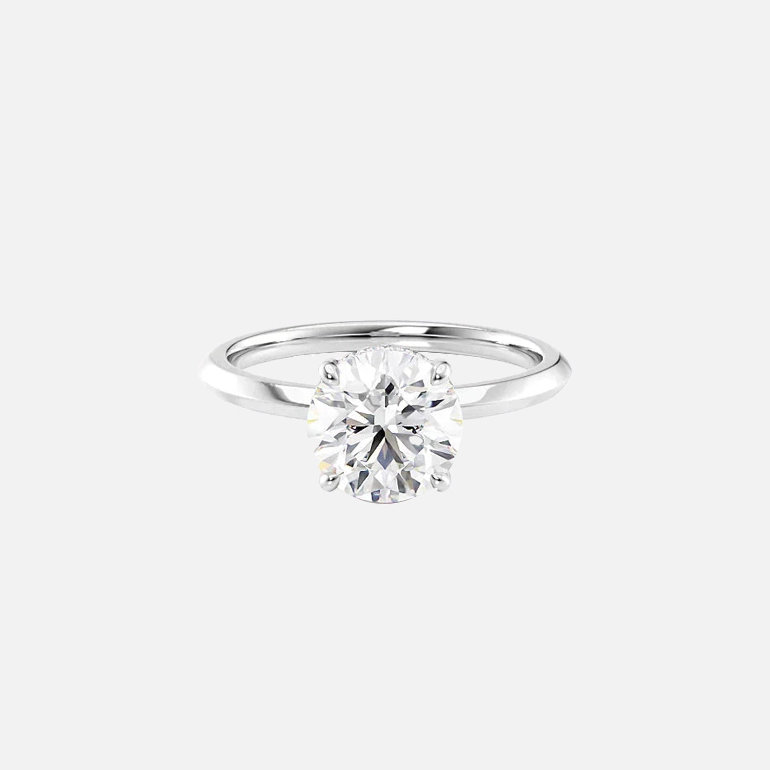  The Razor Kamellie Round Moissanite Ring 14k White Gold 001