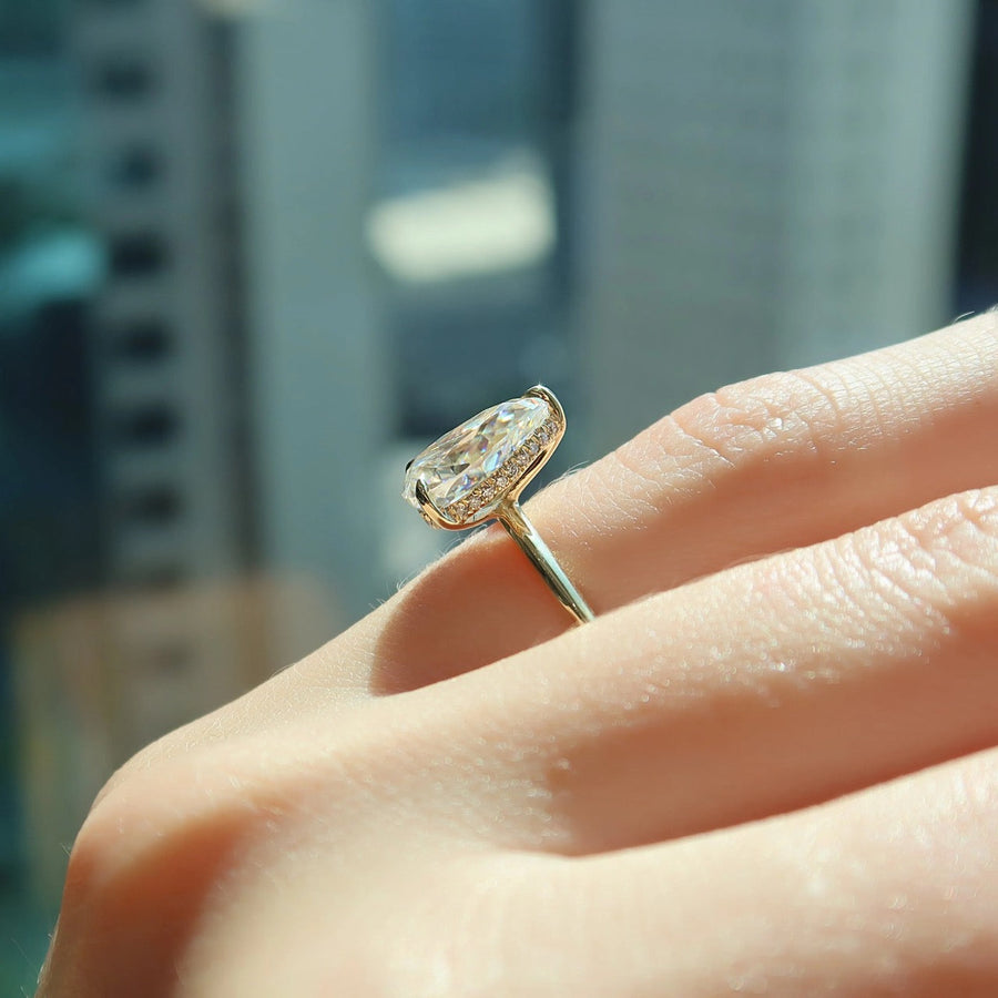 The Razor Pear Solitaire Moissanite Ring - KNT - Engagement Rings, Wedding Bands & Fine Jewelry