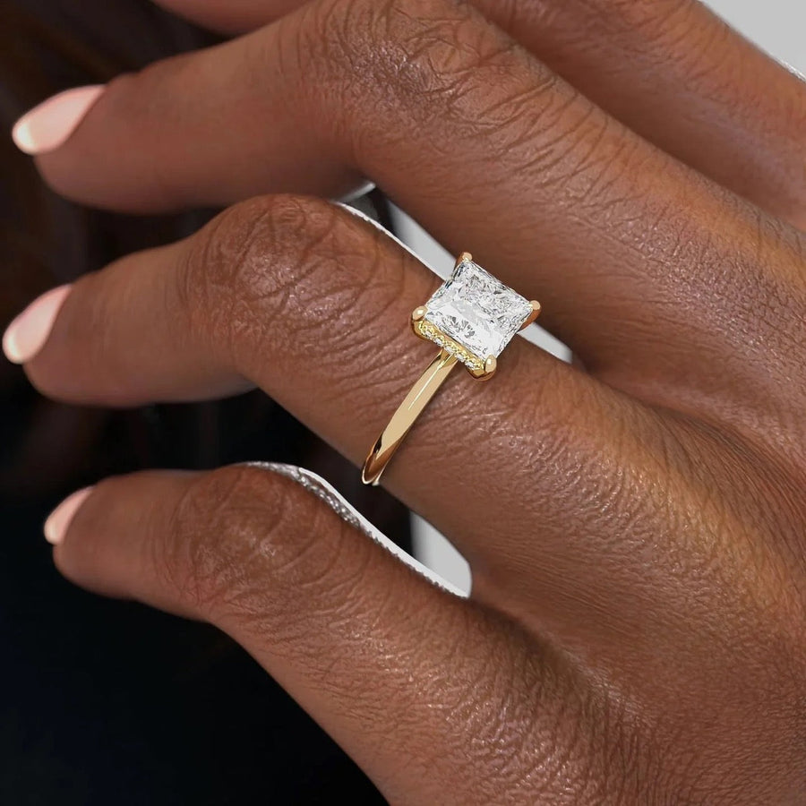 The Razor Princess Solitaire Moissanite Ring - KNT - Engagement Rings, Wedding Bands & Fine Jewelry