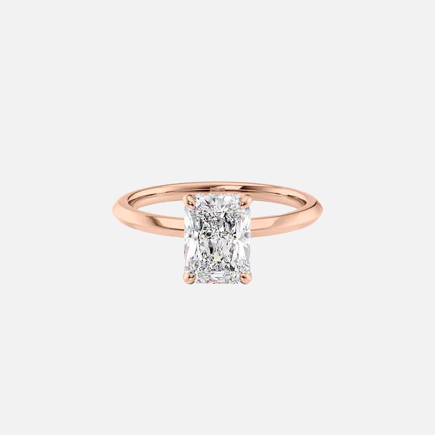 The Razor Radiant Solitaire Moissanite Ring - KNT - Engagement Rings, Wedding Bands & Fine Jewelry