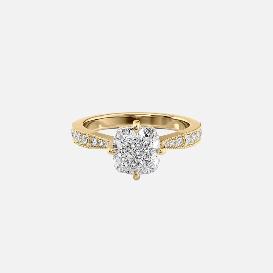 The Rebecca Cushion Lab Diamond Ring 14k Yellow Gold 001
