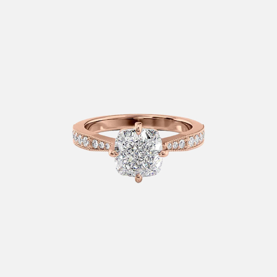  The Rebecca Cushion Lab Diamond Ring 18k Rose Gold 001