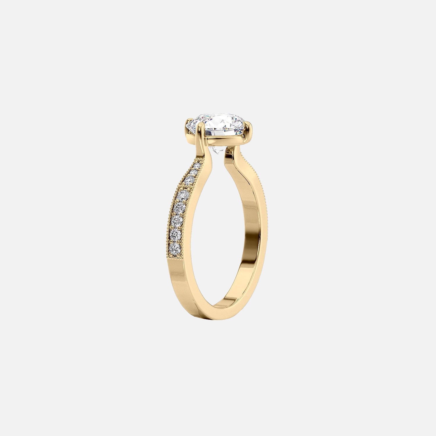  The Rebecca Oval Moissanite Ring 14k Yellow Gold 002