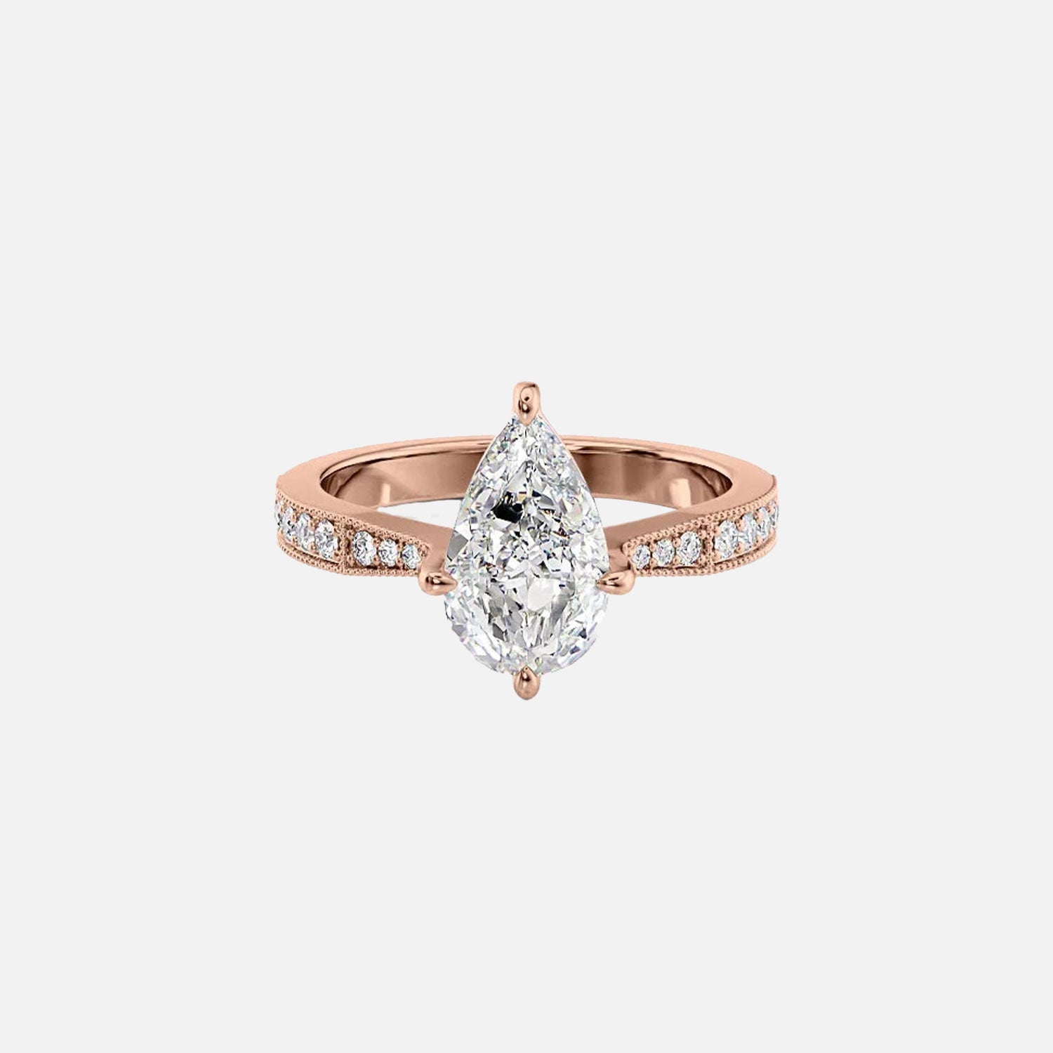  The Rebecca Pear Lab Diamond Ring 14k Rose Gold 001