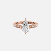  The Rebecca Pear Moissanite Ring 14k Rose Gold 001