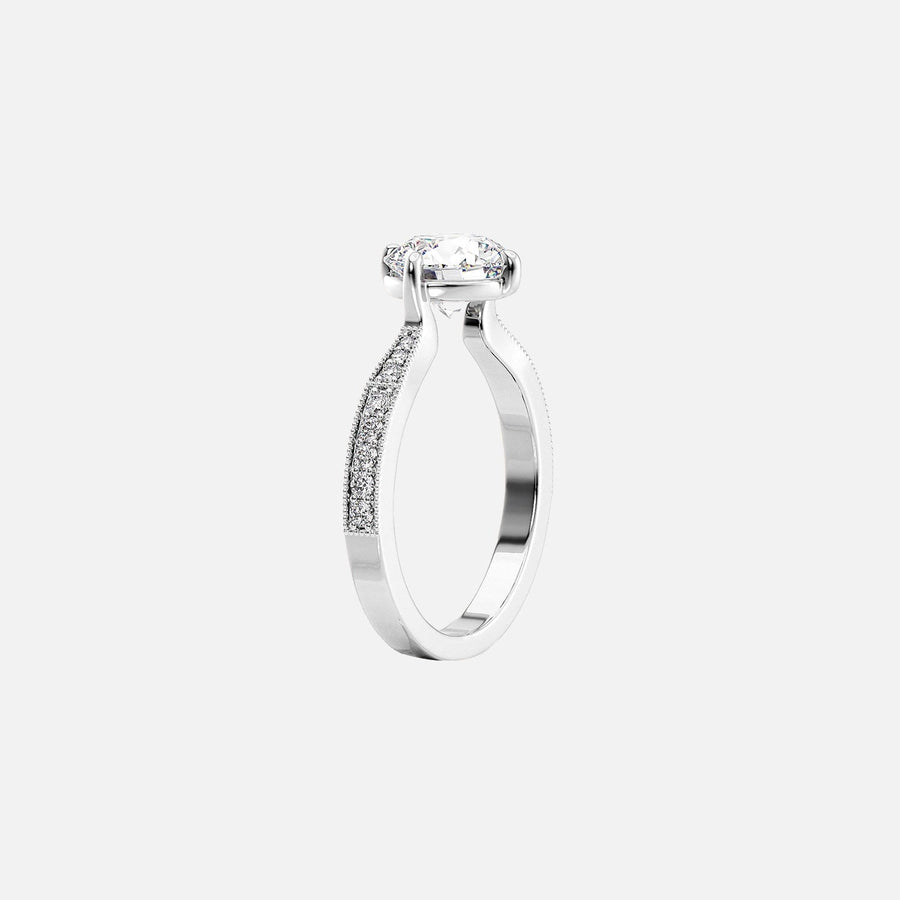  The Rebecca Pear Moissanite Ring 18k White Gold 002