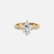  The Rebecca Pear Moissanite Ring 18k Yellow Gold 001