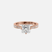  The Rebecca Princess Moissanite Ring 14k Rose Gold 001