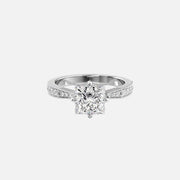  The Rebecca Princess Moissanite Ring 18k White Gold 001