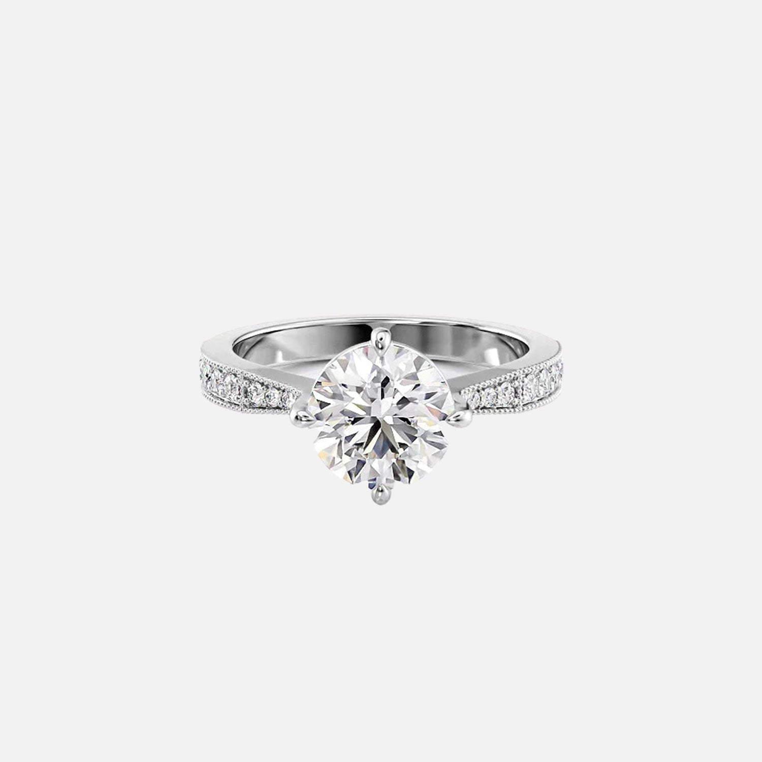  The Rebecca Round Lab Diamond Ring 14k White Gold 001