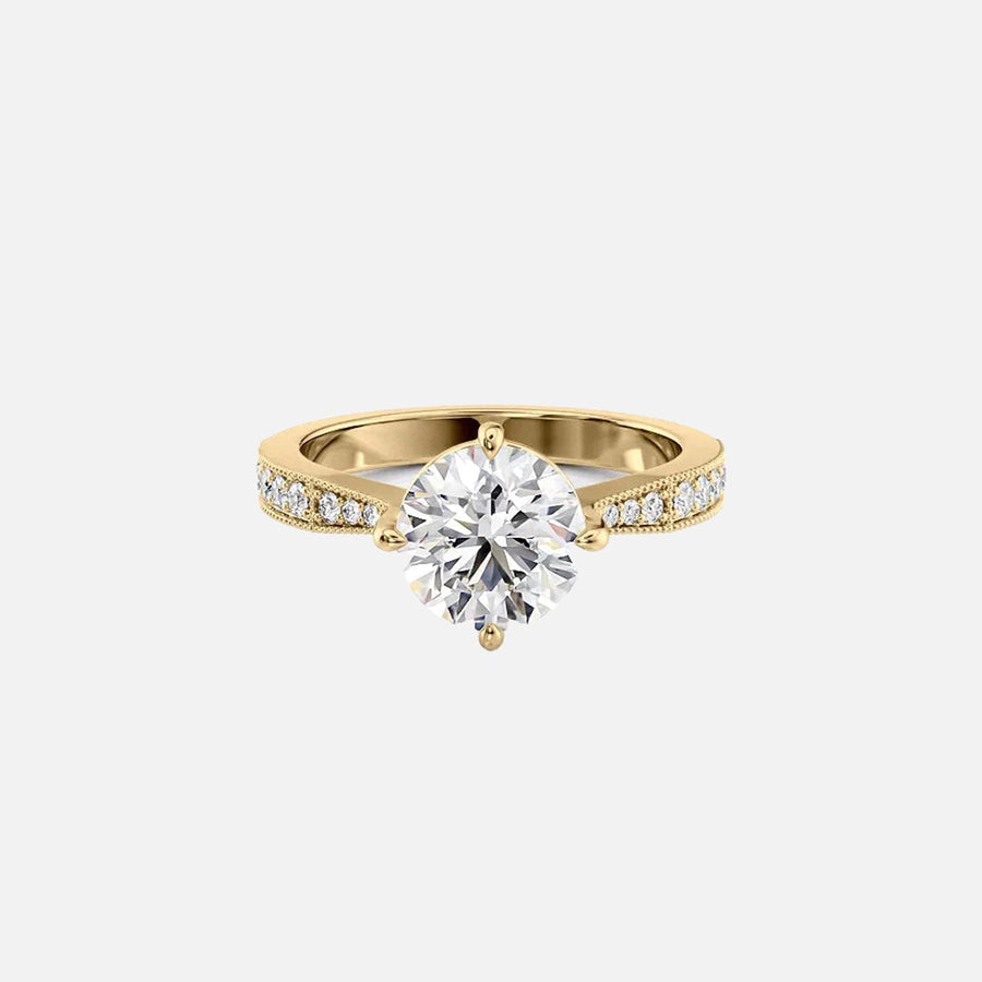 The Rebecca Round Lab Diamond Ring 14k Yellow Gold 001