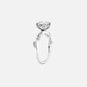  The Robin Emerald Moissanite Ring 14k White Gold 002